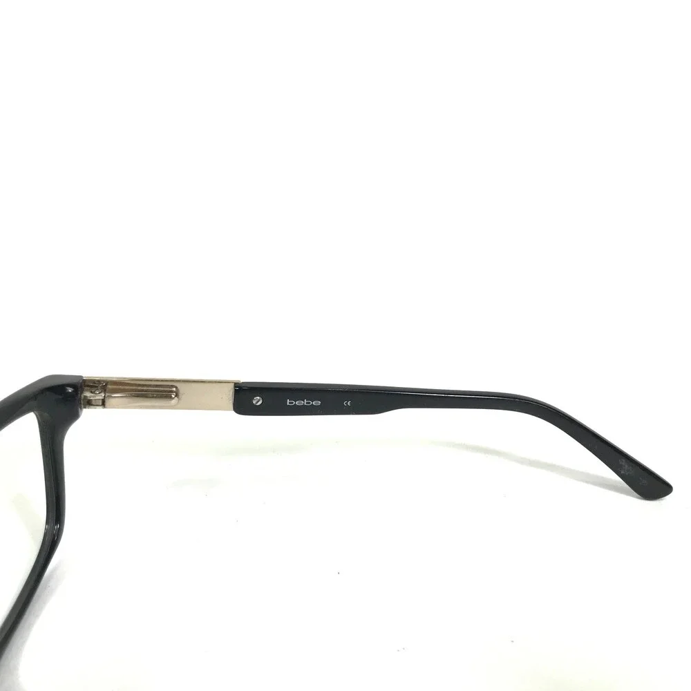 Bebe Eyeglasses Frames GORGEOUS BB5058 001 JET Brown Gold Square 52-16-135